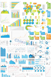 多彩数据图表矢量图