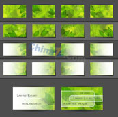 绿叶主题卡片矢量模板