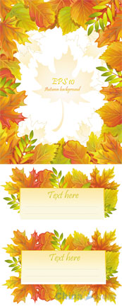 秋季红叶矢量边框横幅设计