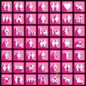 粉色人物图标矢量素材