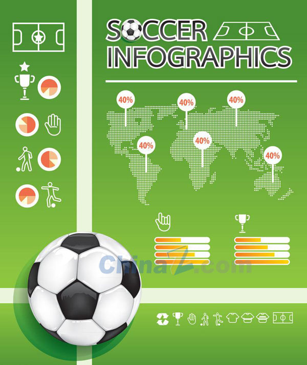 足球信息图表矢量矢量下载
