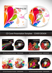 炫彩花纹CD包装矢量设计