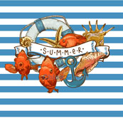 夏季海洋插画矢量图