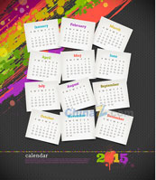 2015新年日历矢量设计