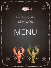创意海鲜食品菜单矢量图