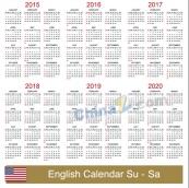 2015-2020矢量日历模板