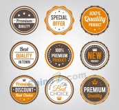 橘色系促销标签矢量图