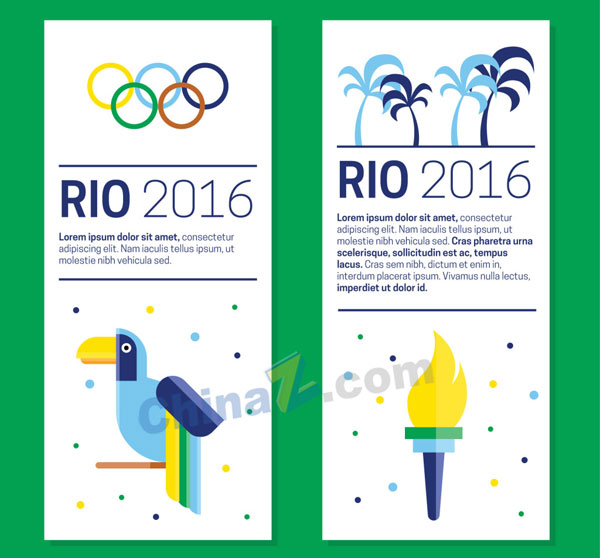 2016里约奥运矢量卡片矢量下载