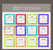 2017多彩日历模板矢量图