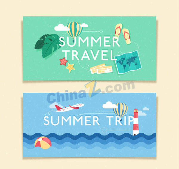 夏季旅游banner设计矢量素材矢量下载