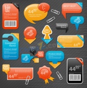 彩色网站促销语言气泡矢量图