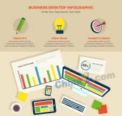 创意商务桌面信息图矢量素材