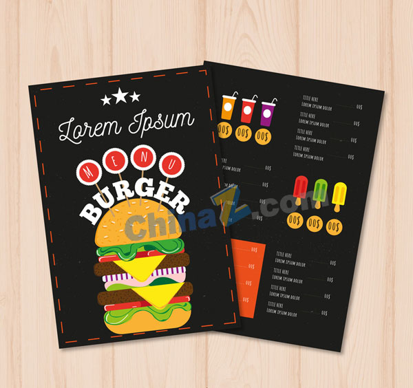 创意汉堡包店菜单设计矢量素材矢量下载