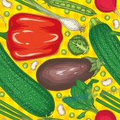 彩绘蔬菜无缝背景矢量素材