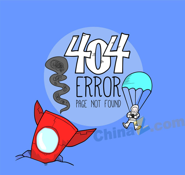 创意404页面坠落的火箭矢量图矢量下载