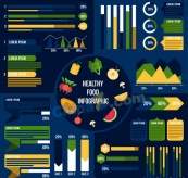 彩色健康食物信息图矢量