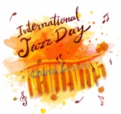 国际爵士乐日钢琴键盘矢量