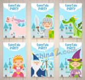 创意童话派对卡片矢量素材