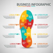 创意鞋模型信息图表矢量
