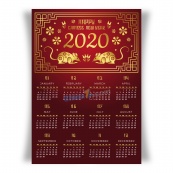 2020年中国风鼠年日历模板
