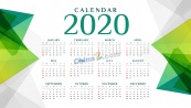 2020年几何风格日历矢量模板