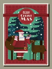 创意圣诞老人海报矢量