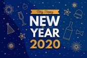 2020年新年快乐英文艺术字设计