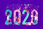 创意人物装饰2020年艺术字设计