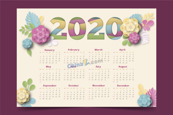 2020年精美日历模板矢量矢量下载