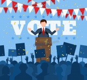 男子竞选演讲矢量素材