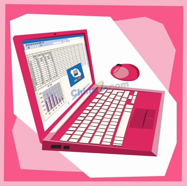 粉色笔记本电脑设计矢量矢量下载