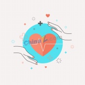 医疗互助标志设计矢量