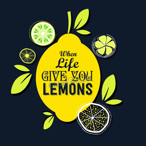 创意柠檬隽语海报设计矢量矢量下载