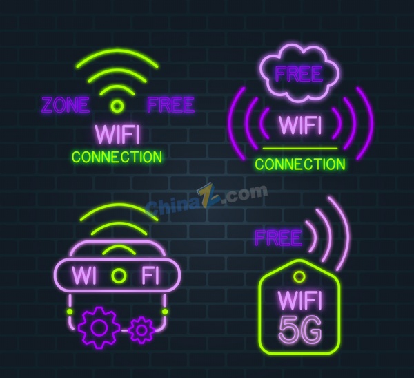 紫色无线网络标志矢量素材矢量下载