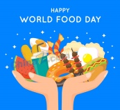 创意世界粮食日矢量图