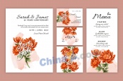 周年庆花卉系列卡片模板