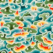 东方中国艺术云图案无缝背景