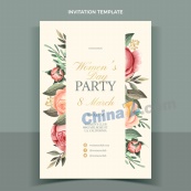 妇女节派对花卉海报