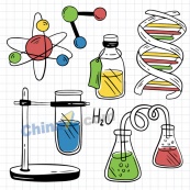 实验室科学教育概念插画