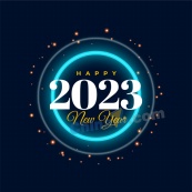 2023新年霓虹灯个性海报