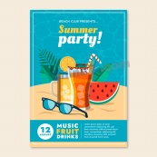 夏日派对手绘海报设计