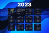2023商务风日历模板设计