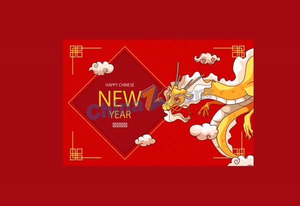 手绘中国新年贺卡矢量模板矢量下载