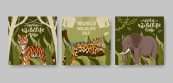 世界野生动物日海报矢量模板
