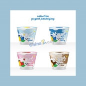 4种口味酸奶包装矢量模板