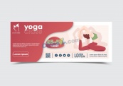 瑜伽课程销售海报横幅矢量模板
