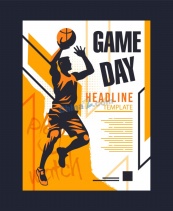 篮球比赛活动海报矢量模板