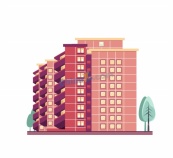 公寓3d侧视图草图矢量