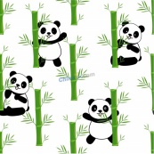 卡通可爱熊猫竹子图案矢量背景