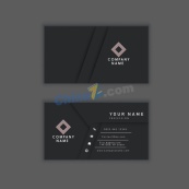 暗黑沉稳商务名片设计矢量模板